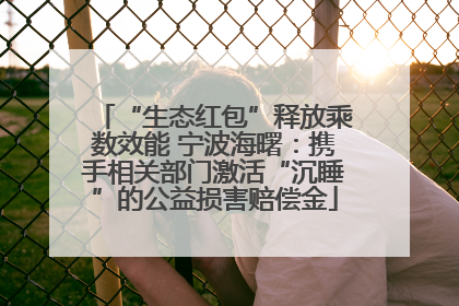 “生态红包”释放乘数效能 宁波海曙：携手相关部门激活“沉睡”的公益损害赔偿金
