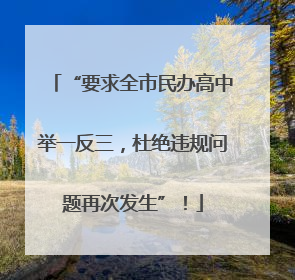 “要求全市民办高中举一反三，杜绝违规问题再次发生”！
