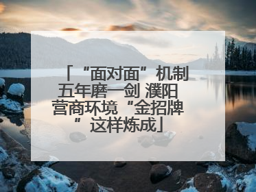 “面对面”机制五年磨一剑 濮阳营商环境“金招牌”这样炼成