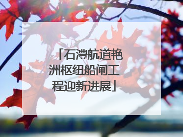 石澧航道艳洲枢纽船闸工程迎新进展