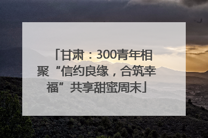 甘肃：300青年相聚“信约良缘，合筑幸福”共享甜蜜周末