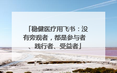 稳健医疗用飞书：没有旁观者，都是参与者、践行者、受益者