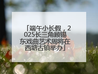 端午小长假，2025长三角顾锡东戏曲艺术周将在西塘古镇举办
