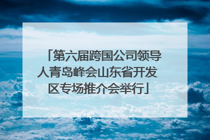 第六届跨国公司领导人青岛峰会山东省开发区专场推介会举行