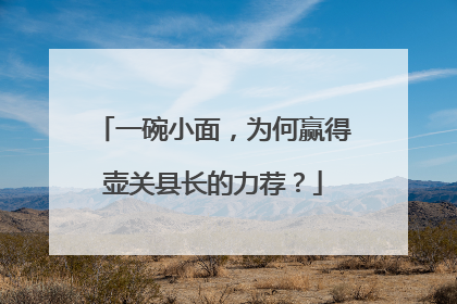 一碗小面，为何赢得壶关县长的力荐？