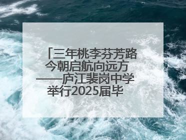 三年桃李芬芳路 今朝启航向远方——庐江裴岗中学举行2025届毕业典礼