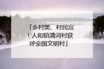 乡村美、村民富！人和镇清河村获评全国文明村