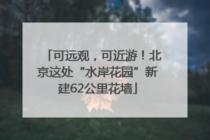 可远观，可近游！北京这处“水岸花园”新建62公里花墙