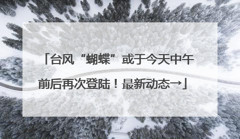 台风“蝴蝶”或于今天中午前后再次登陆！最新动态→
