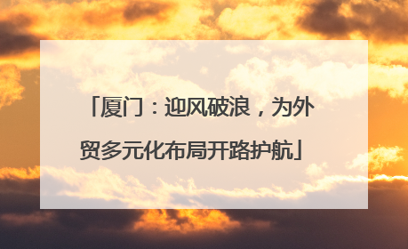 厦门：迎风破浪，为外贸多元化布局开路护航