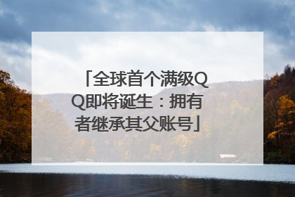 全球首个满级QQ即将诞生：拥有者继承其父账号