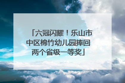 六冠闪耀！乐山市中区棉竹幼儿园捧回两个省级一等奖