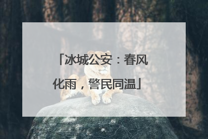 冰城公安：春风化雨，警民同温