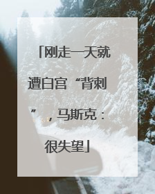 刚走一天就遭白宫“背刺”，马斯克：很失望