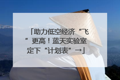 助力低空经济“飞”更高！蓝天实验室定下“计划表”→