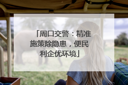 周口交警：精准施策除隐患，便民利企优环境