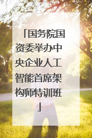 国务院国资委举办中央企业人工智能首席架构师特训班