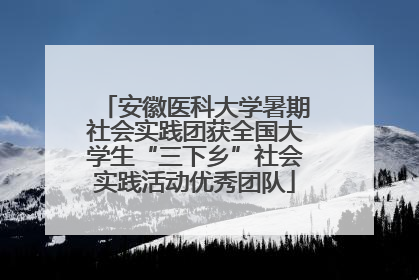 安徽医科大学暑期社会实践团获全国大学生“三下乡”社会实践活动优秀团队