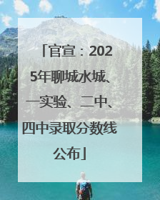 官宣：2025年聊城水城、一实验、二中、四中录取分数线公布