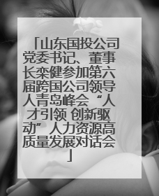 山东国投公司党委书记、董事长栾健参加第六届跨国公司领导人青岛峰会“人才引领 创新驱动”人力资源高质量发展对话会