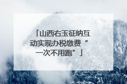 山西右玉征纳互动实现办税缴费“一次不用跑”
