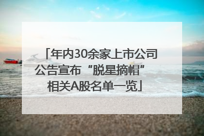 年内30余家上市公司公告宣布“脱星摘帽” 相关A股名单一览