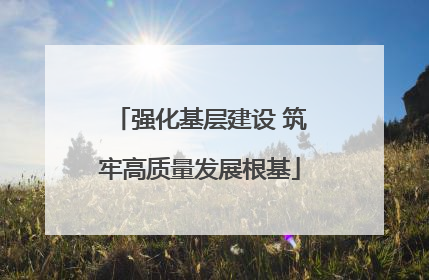 强化基层建设 筑牢高质量发展根基