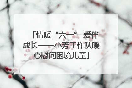 情暖“六一” 爱伴成长——小芳工作队暖心慰问困境儿童