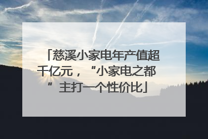 慈溪小家电年产值超千亿元，“小家电之都”主打一个性价比
