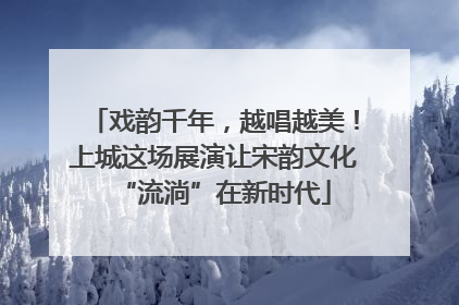 戏韵千年，越唱越美！上城这场展演让宋韵文化“流淌”在新时代
