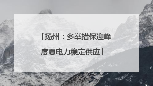 扬州：多举措保迎峰度夏电力稳定供应