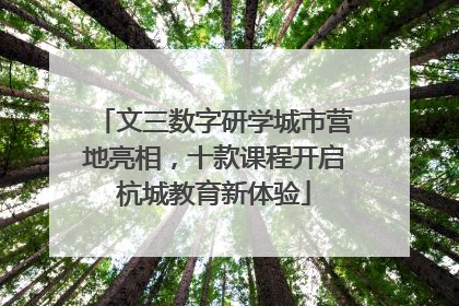 文三数字研学城市营地亮相，十款课程开启杭城教育新体验