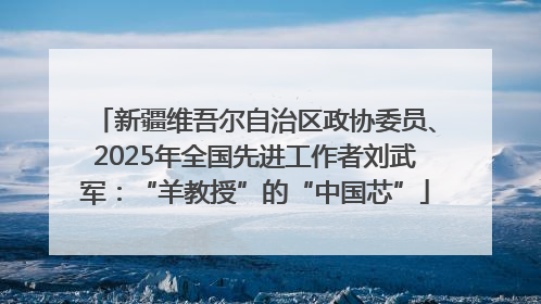 新疆维吾尔自治区政协委员、2025年全国先进工作者刘武军：“羊教授”的“中国芯”