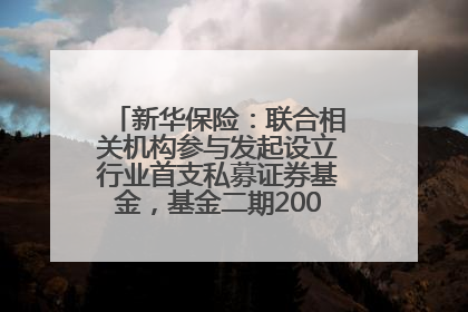 新华保险：联合相关机构参与发起设立行业首支私募证券基金，基金二期200亿元已募集完毕