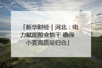 新华财经｜河北：电力赋能粮食烘干 确保小麦高质量归仓