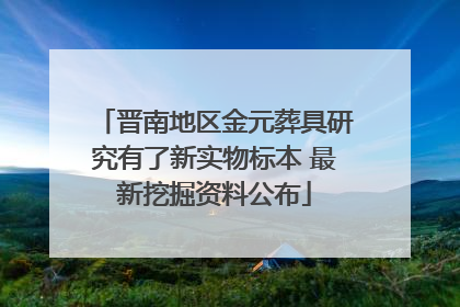 晋南地区金元葬具研究有了新实物标本 最新挖掘资料公布
