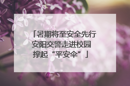 暑期将至安全先行 安阳交警走进校园撑起“平安伞”