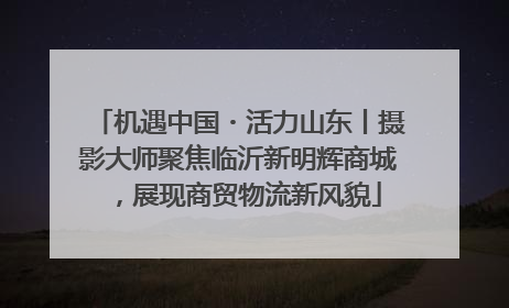 机遇中国・活力山东丨摄影大师聚焦临沂新明辉商城，展现商贸物流新风貌