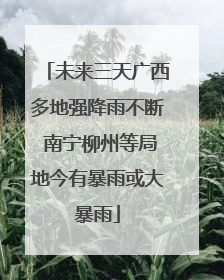 未来三天广西多地强降雨不断 南宁柳州等局地今有暴雨或大暴雨