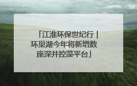 江淮环保世纪行｜环巢湖今年将新增数座深井控藻平台