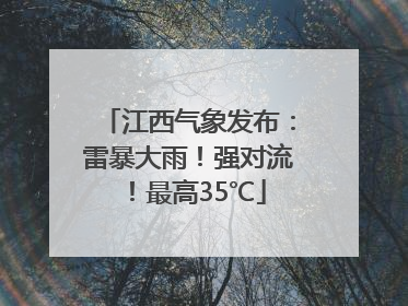 江西气象发布：雷暴大雨！强对流！最高35℃