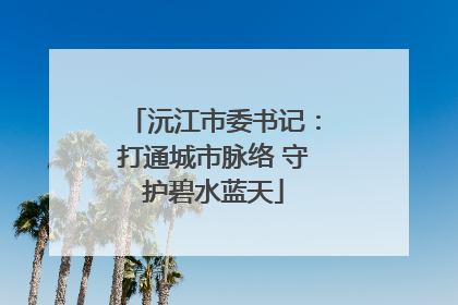 沅江市委书记：打通城市脉络 守护碧水蓝天