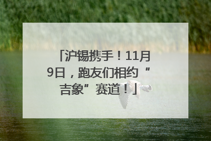 沪锡携手！11月9日，跑友们相约“吉象”赛道！