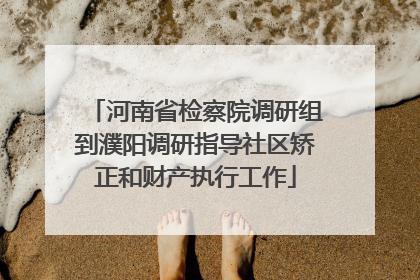河南省检察院调研组到濮阳调研指导社区矫正和财产执行工作
