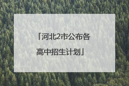 河北2市公布各高中招生计划