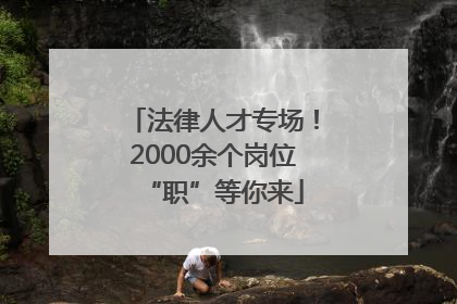 法律人才专场！2000余个岗位“职”等你来