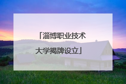 淄博职业技术大学揭牌设立
