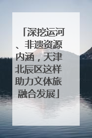 深挖运河、非遗资源内涵，天津北辰区这样助力文体旅融合发展