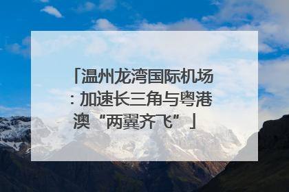 温州龙湾国际机场：加速长三角与粤港澳“两翼齐飞”