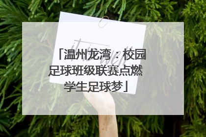 温州龙湾：校园足球班级联赛点燃学生足球梦